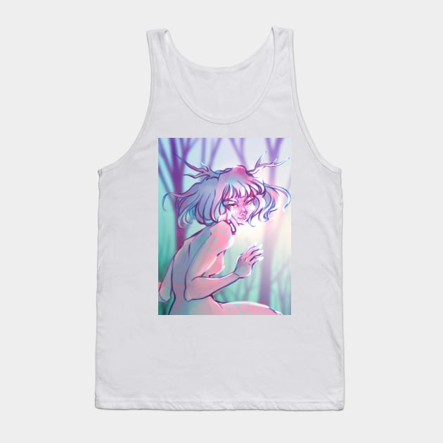 Deer Girl Art Tank Top by Etaki